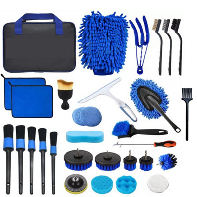 40Pcs Car Detailing Brush Set Soft Brush Interior Wheel Valet Pro Cleaning Kit from B&Q
