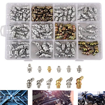 140Pcs Assorted Box Of Grease Nipples (Metric & Imperial) Popular M6 M8 M10 1/8 from B&Q
