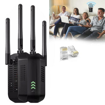 1200Mbps Wifi Signal Extender Range Repeater Booster Internet Amplifier Uk Plug from B&Q