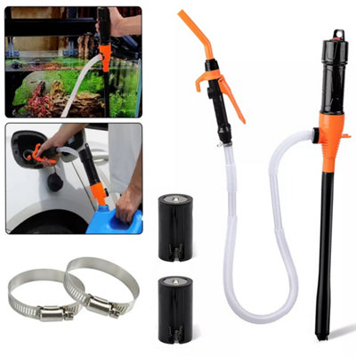 Battery Operated Electric Siphon Fuel Oil Water Petrol Liquid Transfer Pump Pipe from B&Q