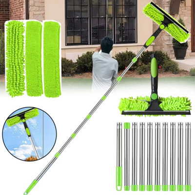 Telescopic Extendable Window Cleaner Equipment Glass Cleaning 4.5M Squeegee Uk from B&Q