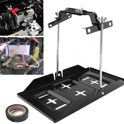 Universal Metal Car Battery Tray Holder Mount Adjustable Hold Down Clamp Bracket from B&Q
