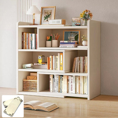  - Wooden Shelf Bookcase Shelving 4 Tier Display Storage Unit Stand Stretchable