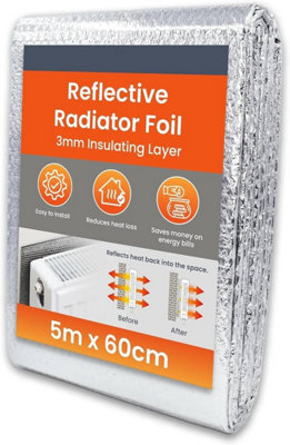 Radiator Reflector Panels Foam Insulation 5M X 60Cm Energy Saving from B&Q