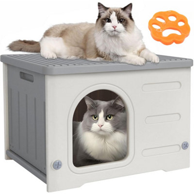 Pet Cat Kitten Dog Beds Waterproof Washable Play House Cave Cat Shelter Outdoor from B&Q