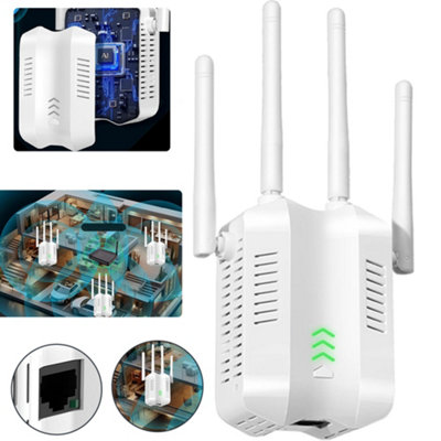1200Mbps Wifi Signal Extender Range Repeater Booster Internet Amplifier Uk Plug from B&Q