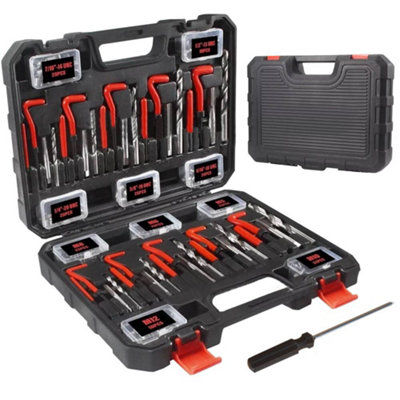 270Pcs Thread Repair Kit Metric And Imperial Hss Drill Helicoil Tap Insert Repair from B&Q