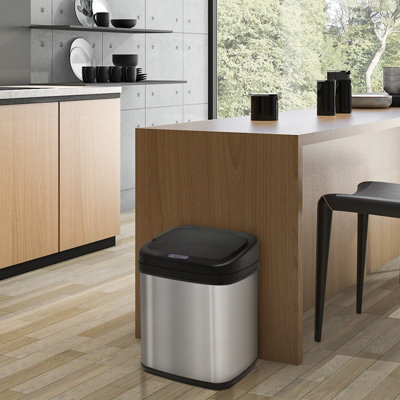 Automatic Sensor Dustbin Stainless Steel Rubbish Waste Bin Trash 20L from B&Q