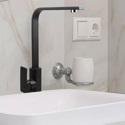  - Modern Dual Lever Chrome Kitchen Sink Mixer Taps 2 Hole Deck Mounted Tap Faucet