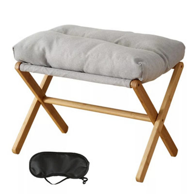 Underdesk Footstool Chair Stool Rectangle Padded Rest Seat Pouffe Bamboo Legs Uk from B&Q