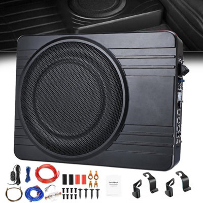 10'' Car Underseat Slim Amplifier Subwoofer Audio Amp Sub Bass Box Speaker 600W from B&Q
