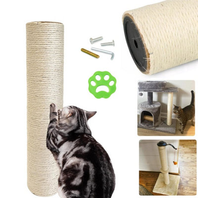 Kct Replacement Natural Sisal Post Cat Kitten Scratch Tree Scratching Pole Rope from B&Q
