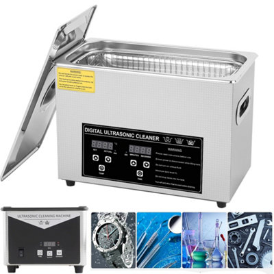 0.8L Digital Ultrasonic Cleaner Ultra Sonic Bath Cleaning Tank Timer Heater from B&Q