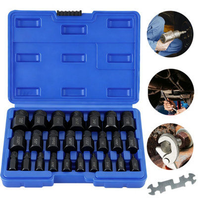 25Pcs Easy Out Bolt Extractor SetMultifunctional Stud Damaged Screw Extractor from B&Q