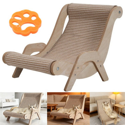 Cat Scratcher Lounger Sofa Cardboard Kitten Scratching Post Pad Sleep Bed from B&Q