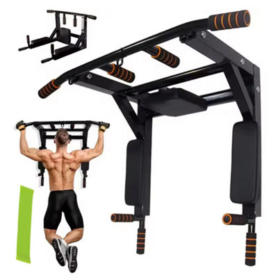 Pull Up Bar Wall Mounted Chin Up H-Duty Power Tower Dip Station Multifunctional from B&Q