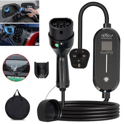  - Ev Charging Cable Type 2 Uk Plug 3 Pin Electric Vehicle Car Charger 13A Portable