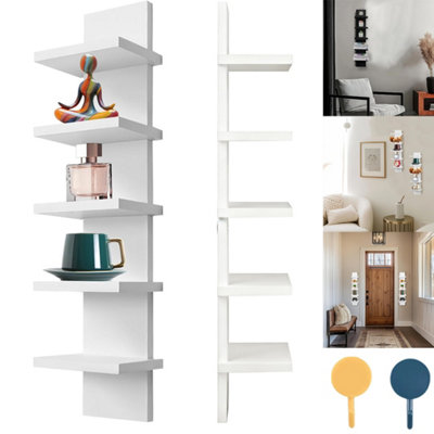 5-Tier Vertical Wall Shelf Unit Floating Storage from B&Q