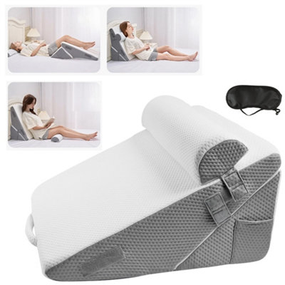  - White Orthopedic Bed Wedge Pillow 3 Pcs Adjustable For Back Leg Neck Sleep