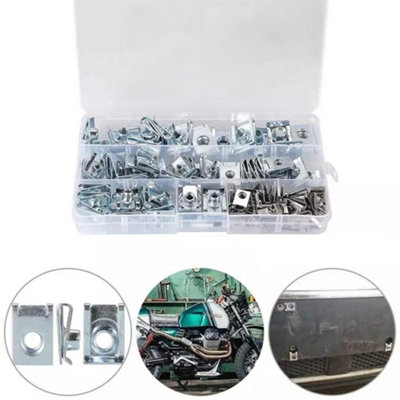 90X U Nut Spring Nuts M4 M5 M6 M8 Clips Fairing Panel Speed Chimney Spire Clamp from B&Q