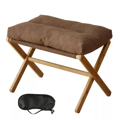 Underdesk Footstool Chair Stool Rectangle Padded Rest Seat Pouffe Bamboo Legs Uk from B&Q