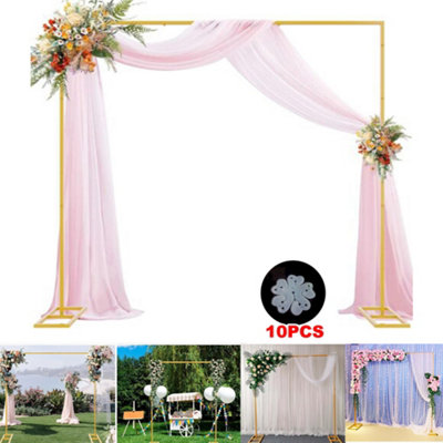 Gold Color 3X3M/10X10Ft  Wedding Backdrop Stand Pipe Stage Flower Rack Arch Iron Party Door from B&Q