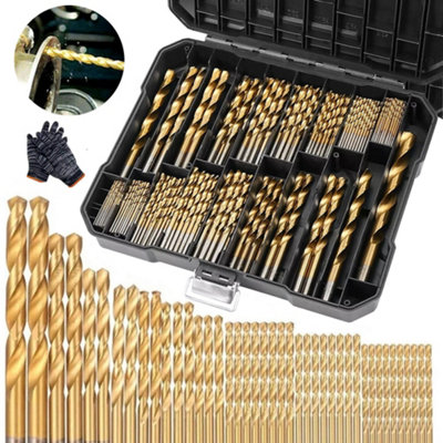 99Pcs Titanium Coated Hss Drill Bit Set 1.5-10mm For Wood Metal Kit With from B&Q