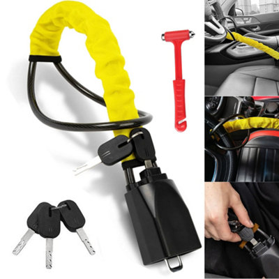 Seat  Lock Steering Wheel Lock Car Security Device Yellow