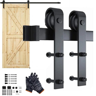 5Ft Sliding Wood Barn Door Track System Kit Hardware Set from B&Q