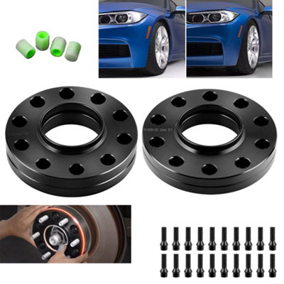  - 2X15mm 2X20mm Black Wheel Spacers For Audi Vw