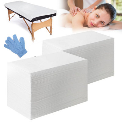  - 100Pcs Spa Massage Table Sheet Bed Covers Disposable Non-Woven White