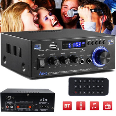 600W Bluetooth Stereo Amplifier Amp Hifi Audio Radio 2Ch Usb Aux Fm Car Home Uk from B&Q
