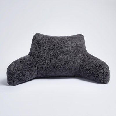 Teddy Fleece Bed Reading Cushion Pillow With Arms Lumbar Chair Back Rest Support