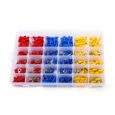 480Pcs Assorted Electrical Wire Terminals Crimp Connectors Spade Insulated Kit from B&Q