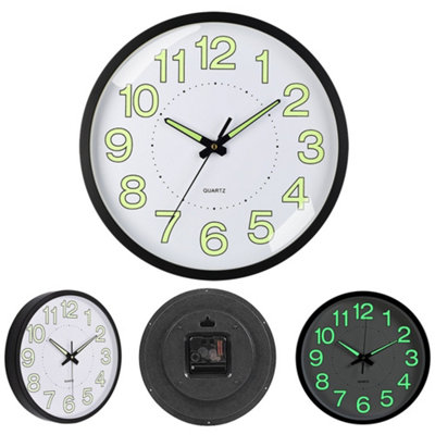 30Cm Large Luminous Wall Clocks Glow In The Dark Silent Home Digital Clock 12" from B&Q