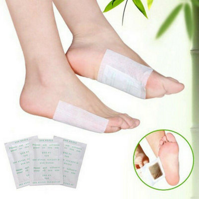 100 Detox Foot Pads Patches Body Toxins Feet Slimming Deep Cleansing Herbal Pads from B&Q