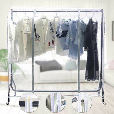 4Ft Clothes Rail Cover Clear Waterproof Peva Zip Up For Dust And Moth Protection from B&Q