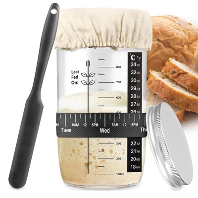 5Pcs Sourdough Starter Jar Kit 1000Ml Large Capacity Sourdough Starter from B&Q