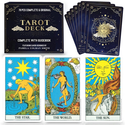 78 Tarot Cards Deck Set Box For Beginners And Party Games Playing Guide Book from B&Q
