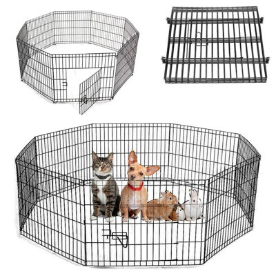 61Cm Dog Pet Pen 8 Panel Metal Puppy Playpen Run Cage Fence Enclosure Indoor Uk from B&Q