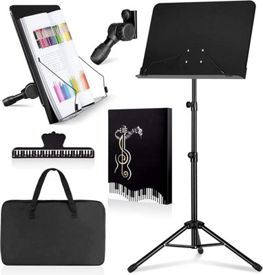 Metal Heavy Duty Foldable Music Stand Holder Tripod Orchestral Conductor Sheet from B&Q