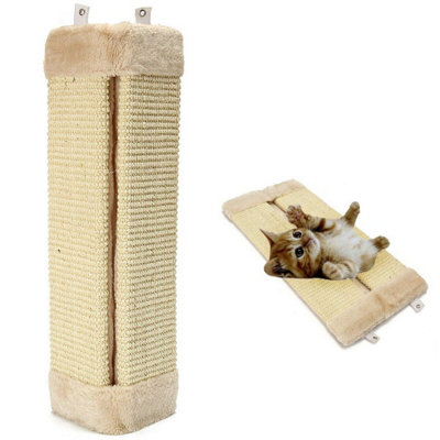 Pet Kitten Corner Sisal Wall Scratcher Cats Hanging Cat Scratching Post Board from B&Q