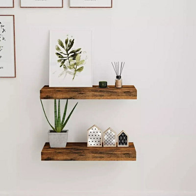 Floating ShelvesWall Shelves Set Of 2 Wall Mounted For Bathroom Kitchen Décor from B&Q