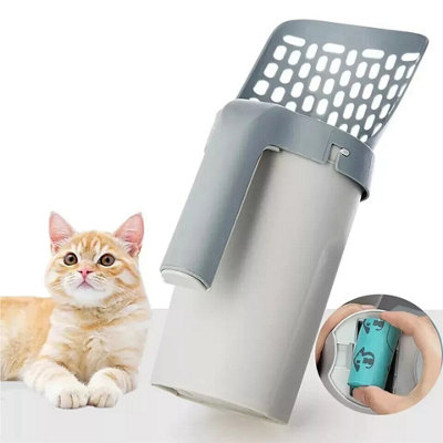 Cat Litter Scoop Detachable Deep Shovel Holder With Poop Sifting 120 Bin Bags from B&Q