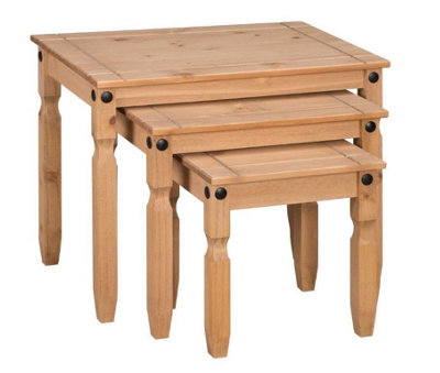 - Nest Of Tables 3 Mexican Solid Pine Side/end Tables By