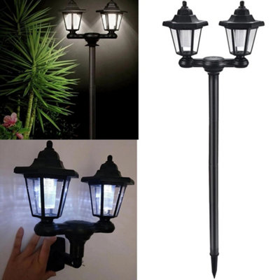 Solar Lantern Lamp Light Outdoor Traditional Garden Patio Pathway Stake 1.55M from B&Q