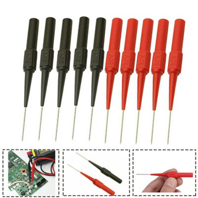 10Pcs Multimeter Test Lead Back Probes Sharp Needle Micro Pin For Banana Plug from B&Q
