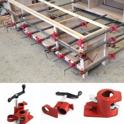 4 Set 3/4'' Professional Wood Gluing Pipe Clamp Woodworking Cast Iron Heavy Duty from B&Q