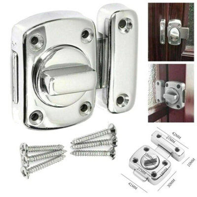 Lock Chrome Bathroom Door Toilet Turn Rotate Twist Bolt Privacy Catch Latch Uk