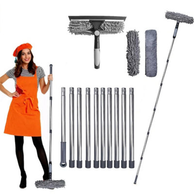 Telescopic Extendable Window Cleaner Equipment Glass Cleaning 4.5M Squeegee Uk from B&Q